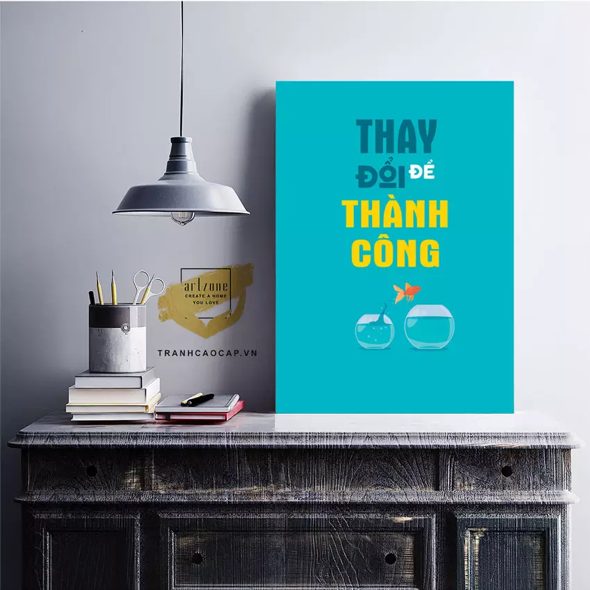 Bức tranh động lực lửa đẹp trong văn phòng hiện đại