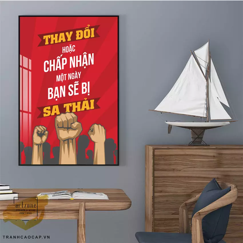 Tranh Động Lực Lửa phù hợp với phong cách nội thất hiện đại
