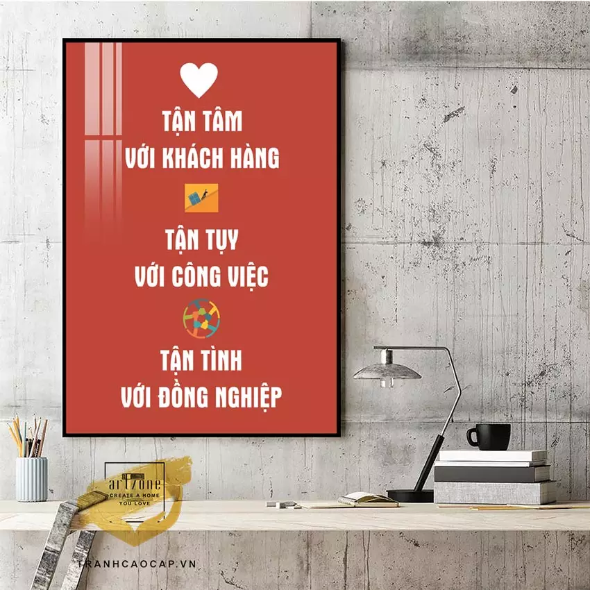 Tranh Động Lực Lửa trong không gian làm việc hiện đại