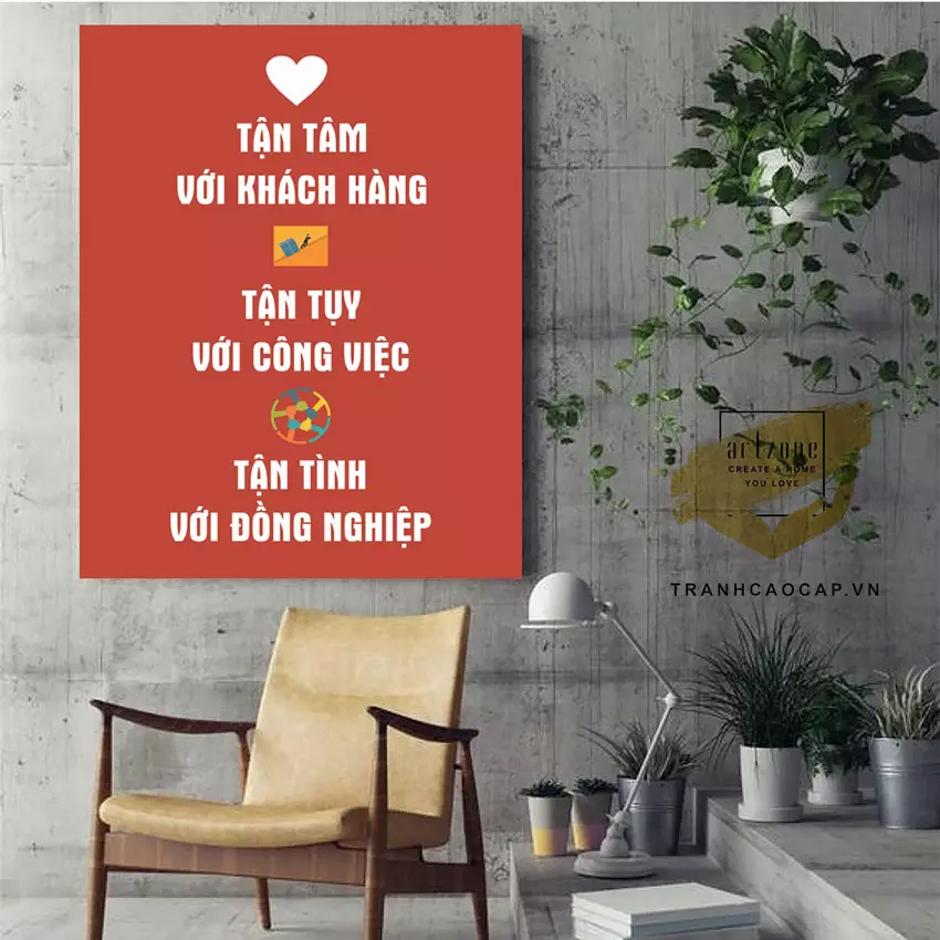 Mặt sau của tranh Động Lực Lửa khung nhôm