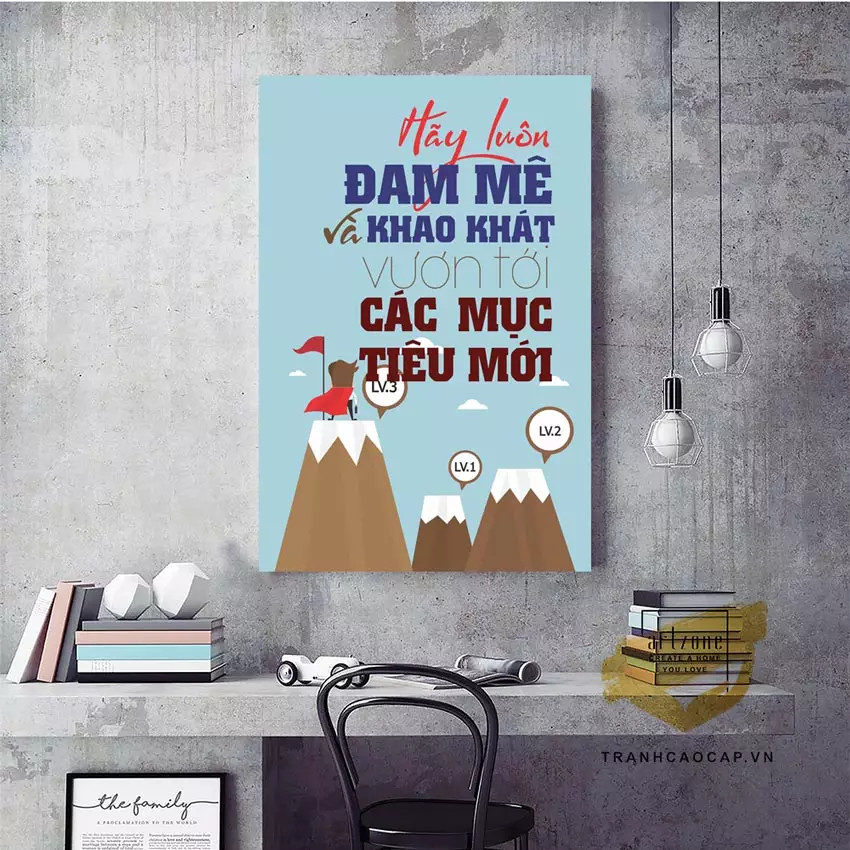 Tranh động lực lửa trang trí văn phòng