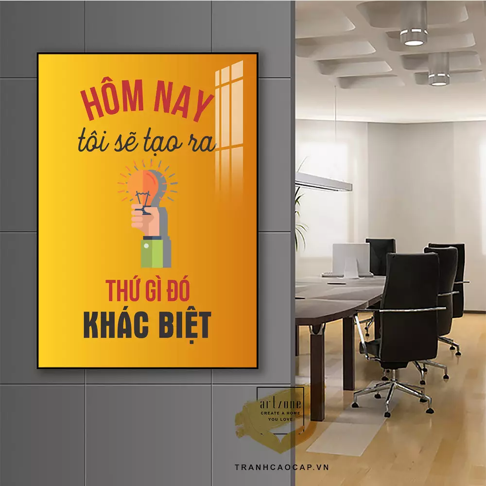 Tranh Động Lực Lửa Uy Tín trong không gian làm việc