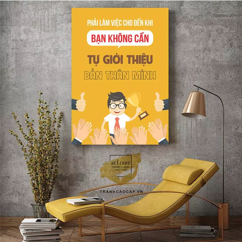Tranh mica trong không gian làm việc chung