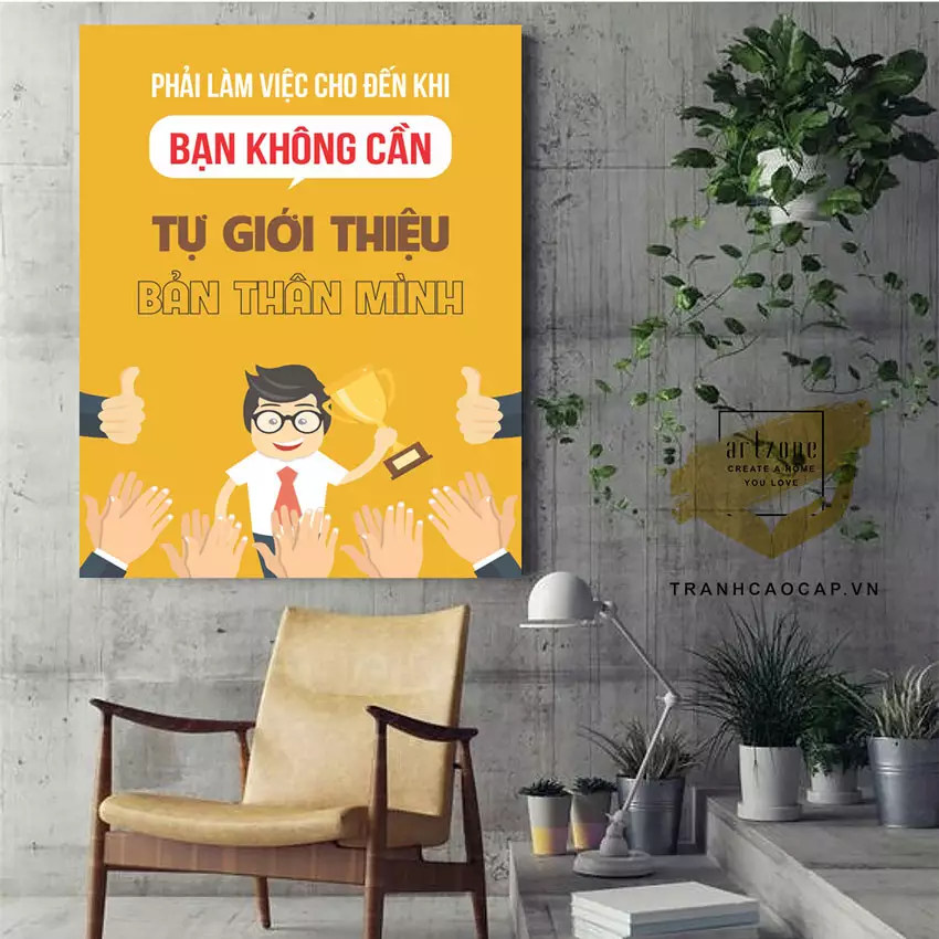 Tranh mica trang trí khu vực thư giãn