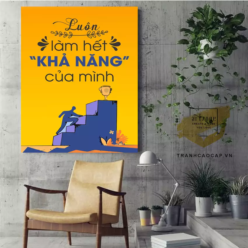 Tranh mica động lực trong không gian văn phòng