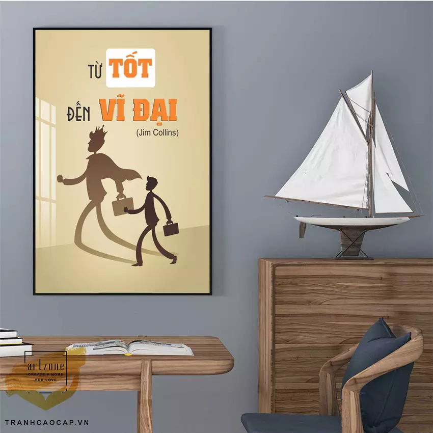 Bố cục tranh văn phòng cân đối, hài hòa