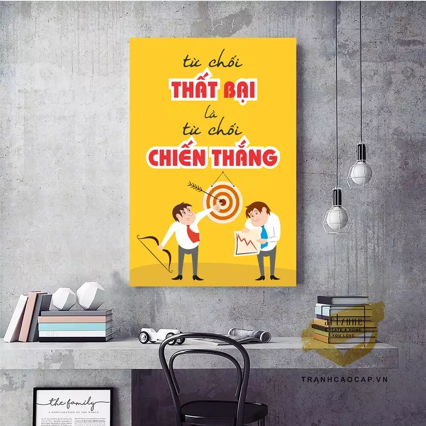 Tranh mica động lực sáng trọng mang lại không gian làm việc chuyên nghiệp và ấn tượng