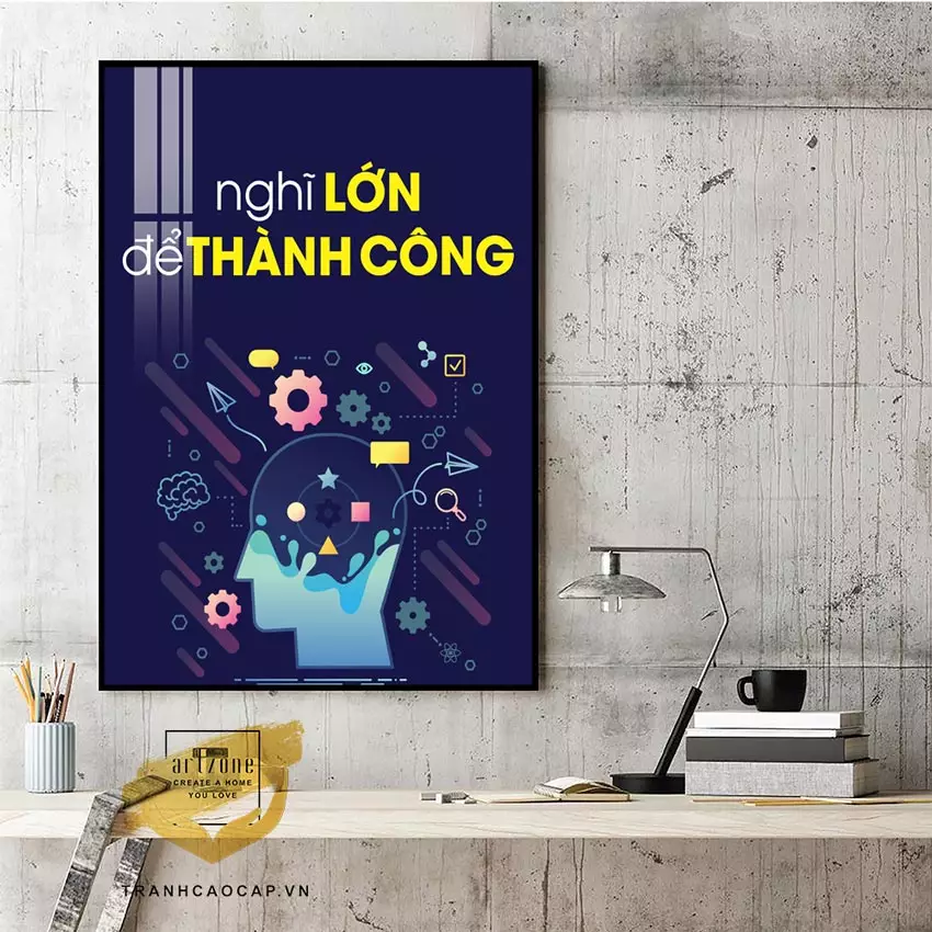 Chi tiết màu sắc tranh động lực trang trí văn phòng