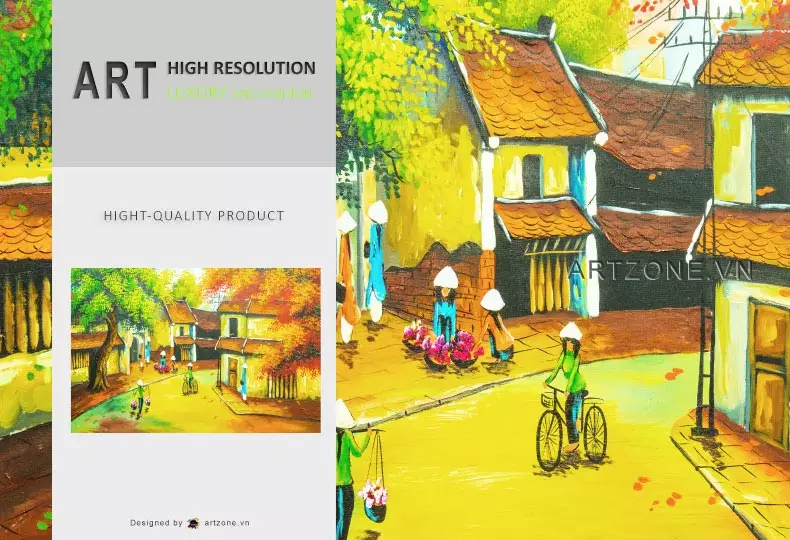 Tranh Hà Nội Xưa trong không gian sống hiện đại