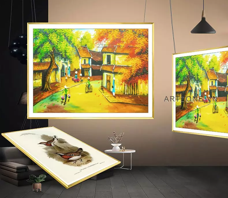 Tranh Hà Nội Xưa AZ1-0036-MICA - Chi tiết cận cảnh