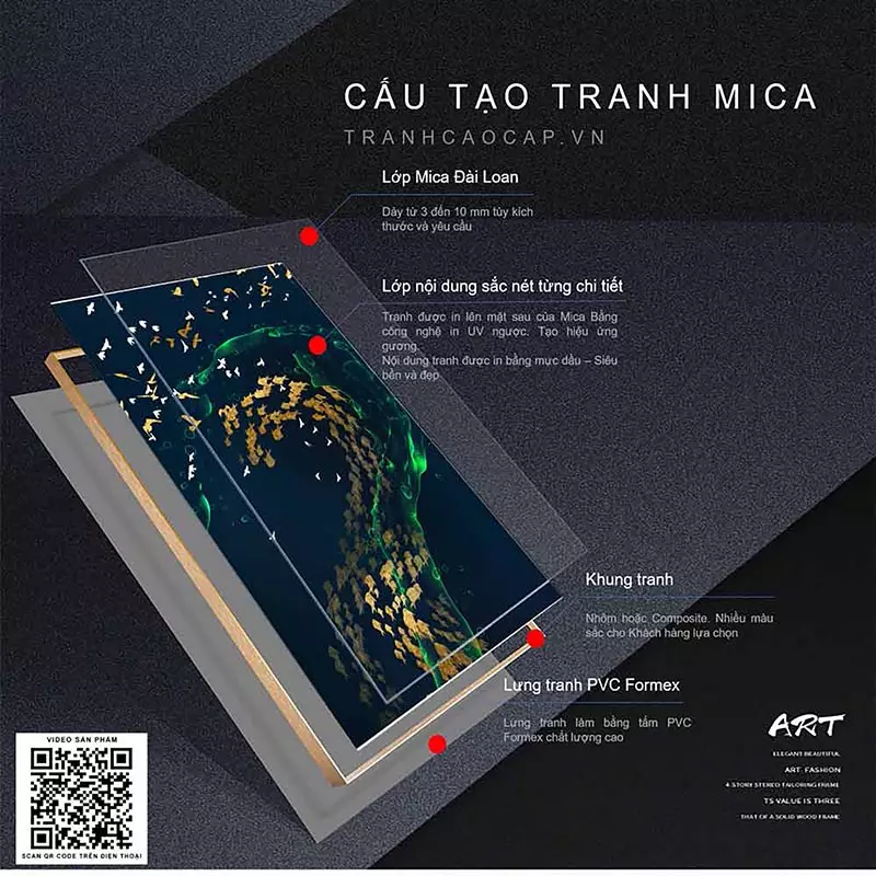 Tranh treo phòng khách Mica
