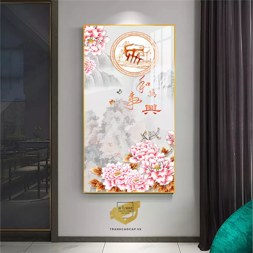 Chi tiết tranh hoa lá bóng gương cao cấp AZ1-1821 Chi tiết tranh hoa lá bóng gương cao cấp AZ1-1821