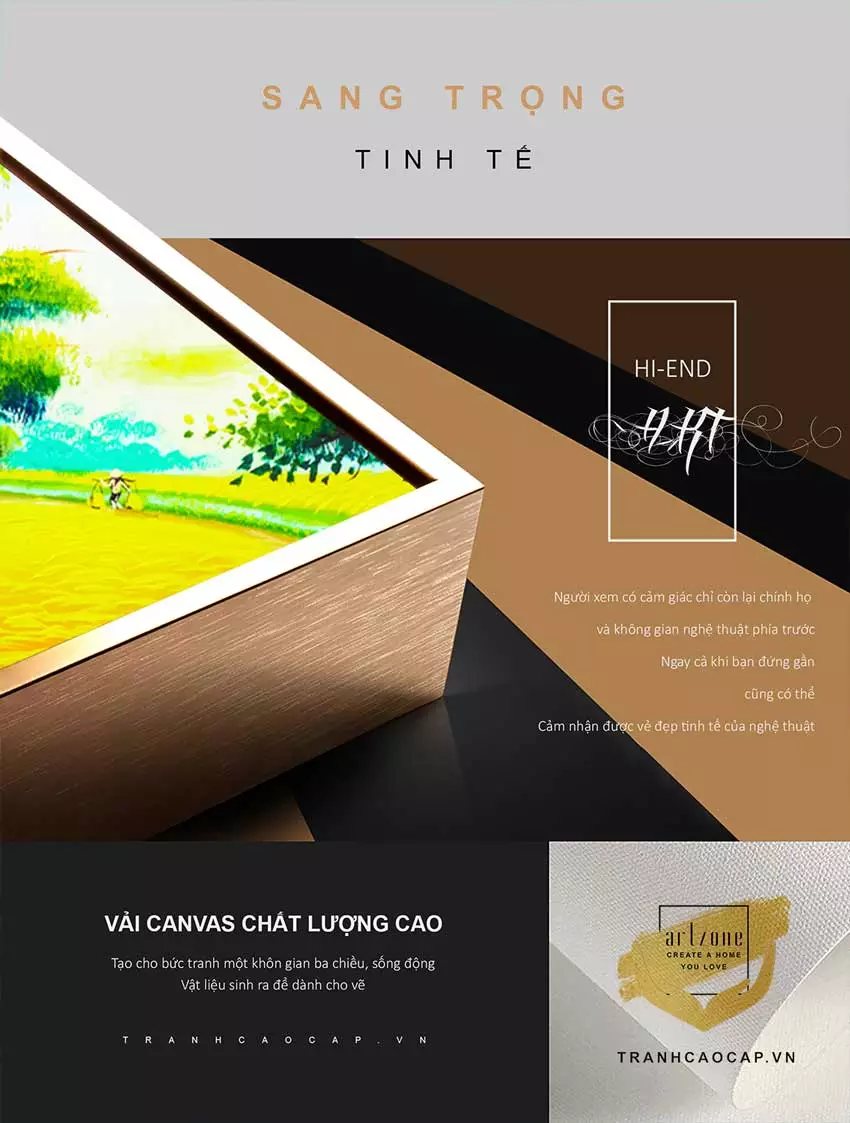 Không gian sống đẹp với tranh Làng Quê Việt Nam