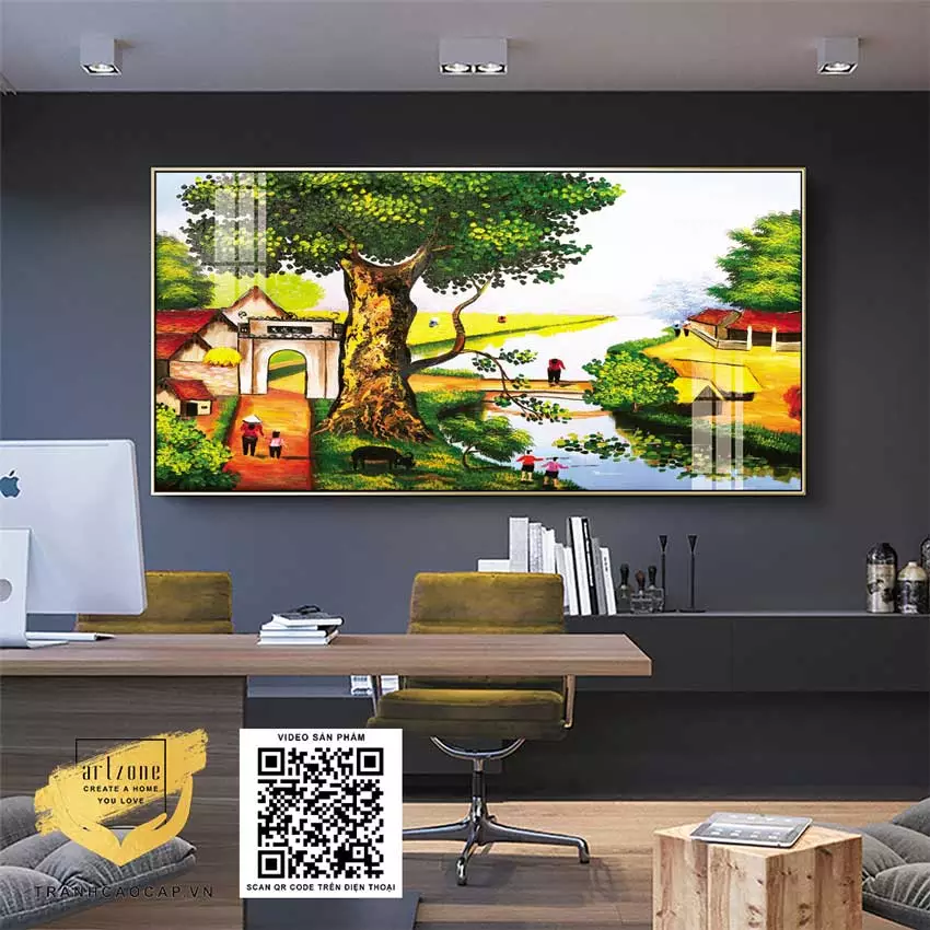 Phối hợp màu sắc tranh và nội thất