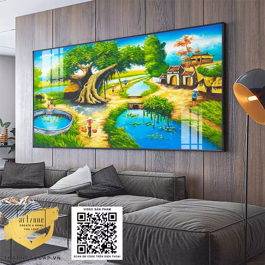 Tranh làng quê Việt Nam nhẹ nhàng