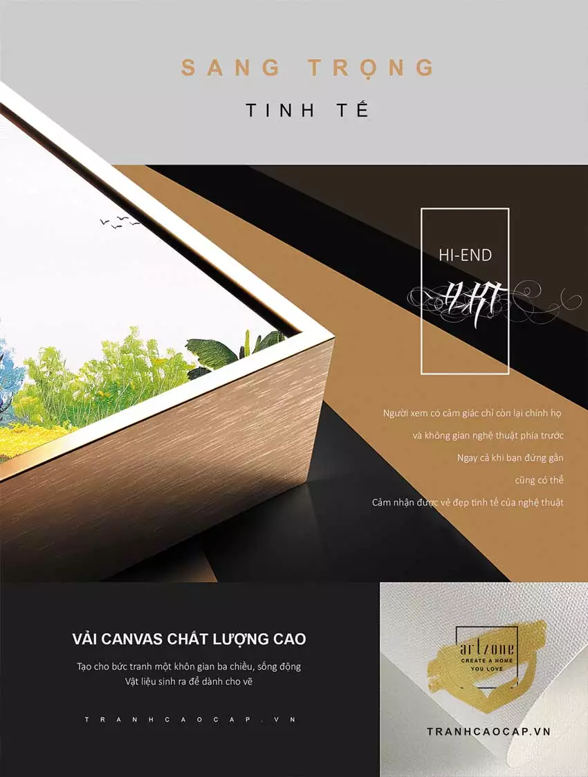 Tranh Làng Quê Việt Nam Nhẹ Nhàng AZ1-0156-MICA mang vẻ đẹp gần gũi và tinh tế