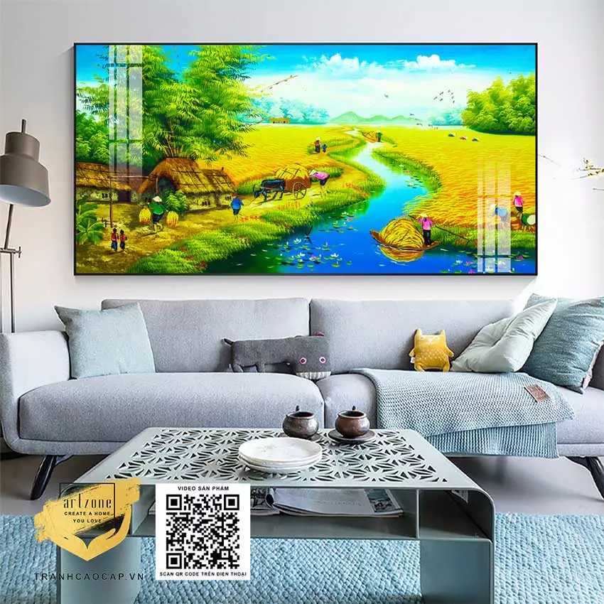 Tranh Mica làng quê bền đẹp