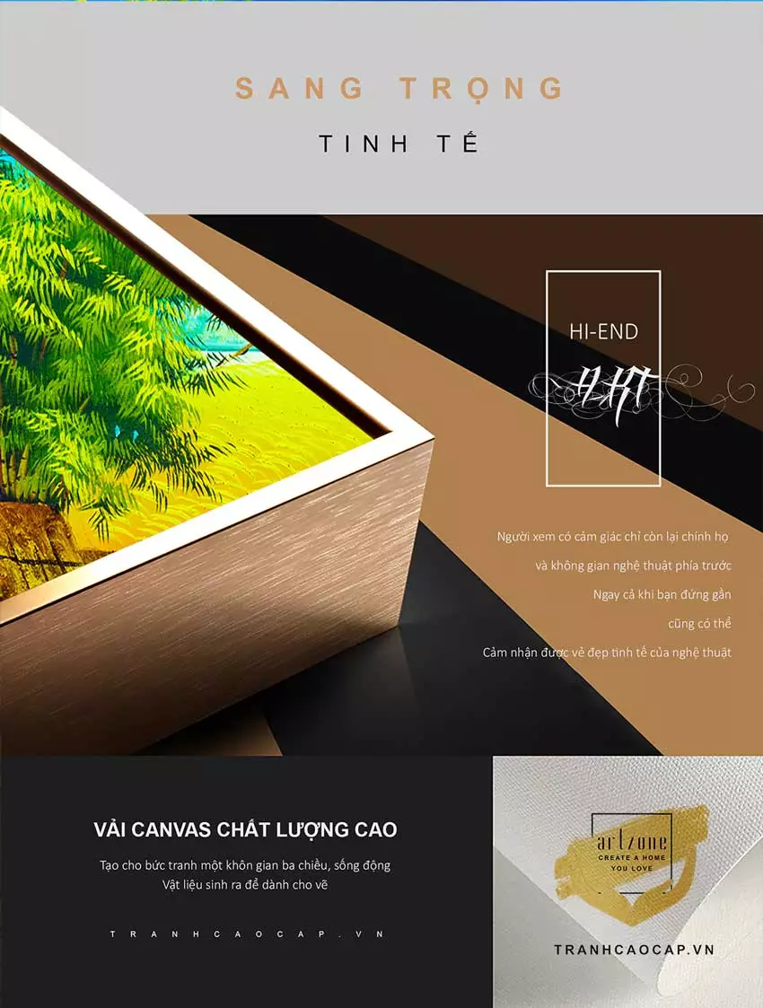Tranh làng quê trong phòng làm việc