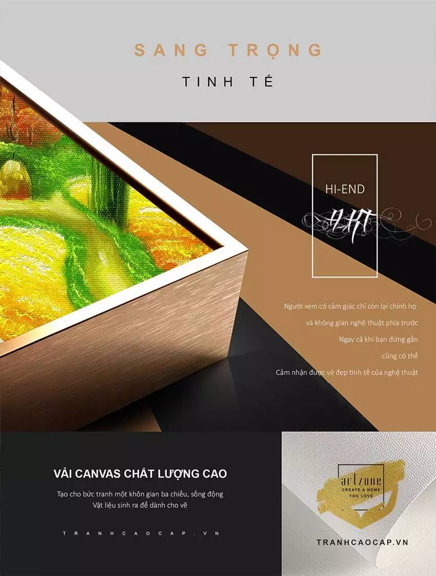Tranh làng quê AZ1-0161-MICA phù hợp với nhiều không gian