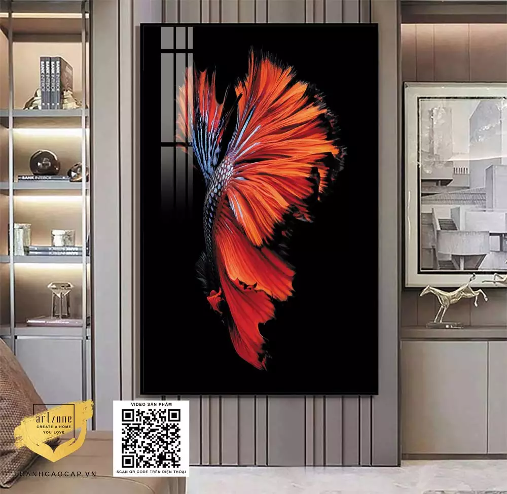 Tranh động vật mica cá chép