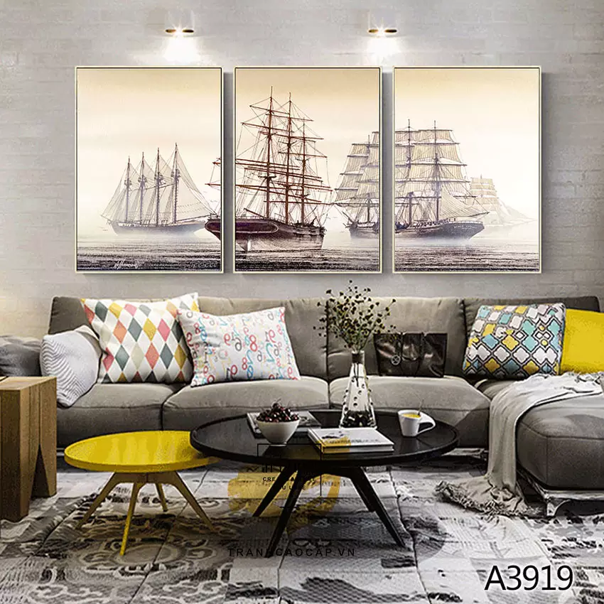 Bức tranh AZ3-0852 phong cảnh thiên nhiên vintage