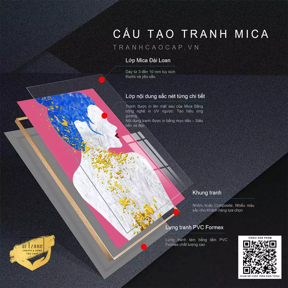 Tranh Chân dung thiếu nữ Mica AZ1-0747
