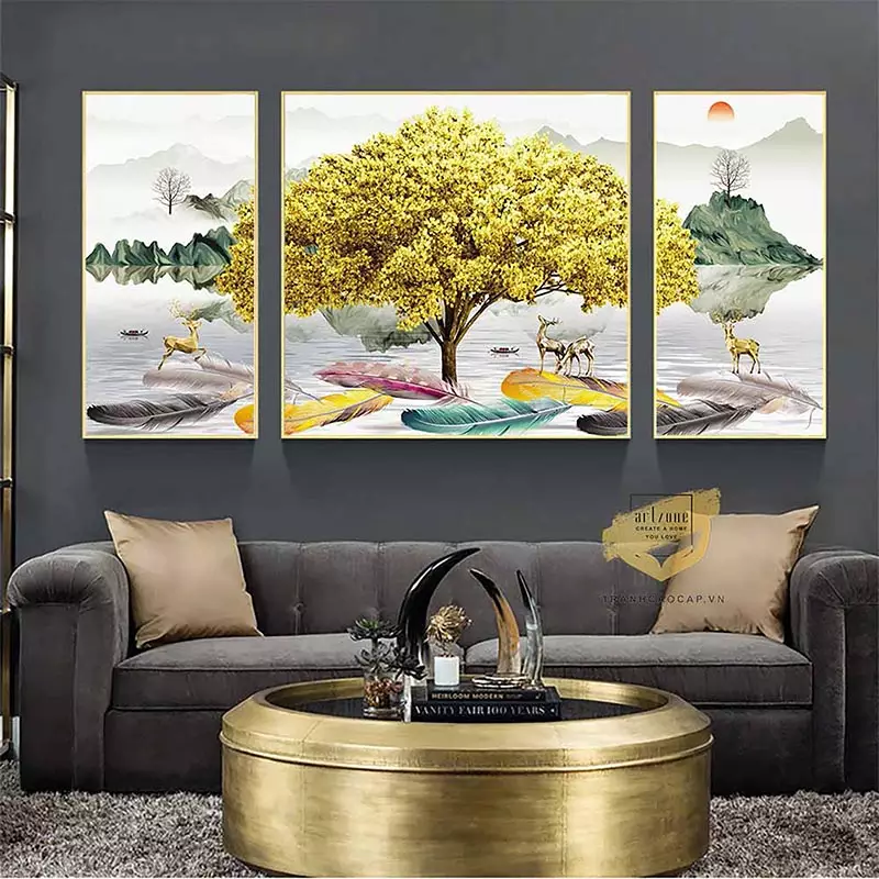 Bức tranh mica với ánh sáng