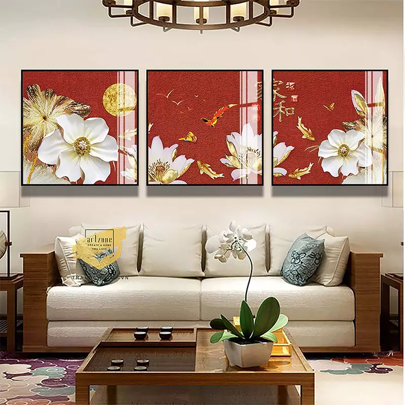 Tranh tạo điểm nhấn cho không gian phòng khách