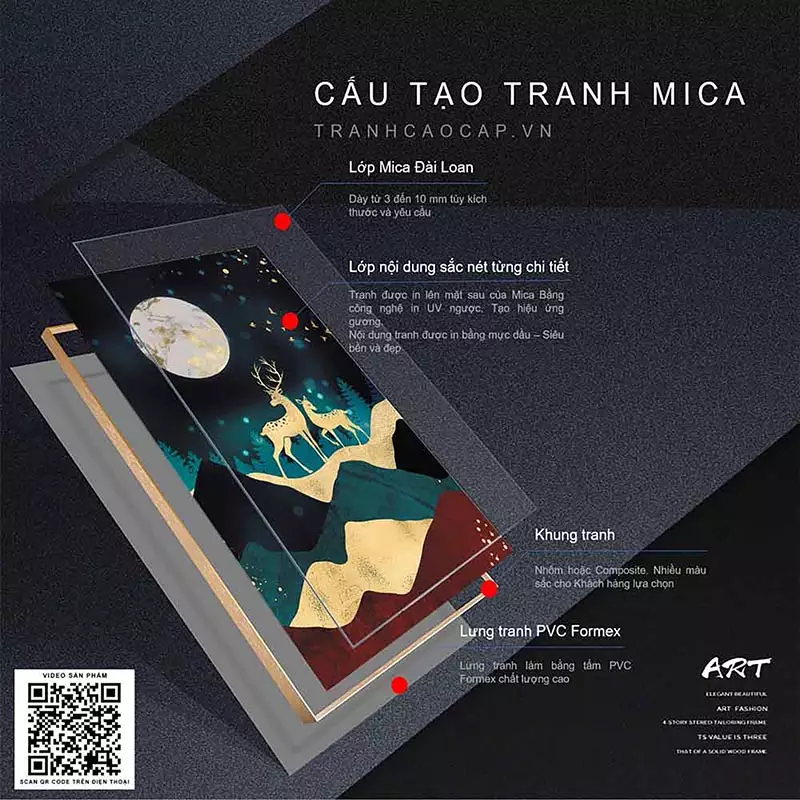 Tranh Mica AZ3-0182-MICA trong không gian sống hiện đại