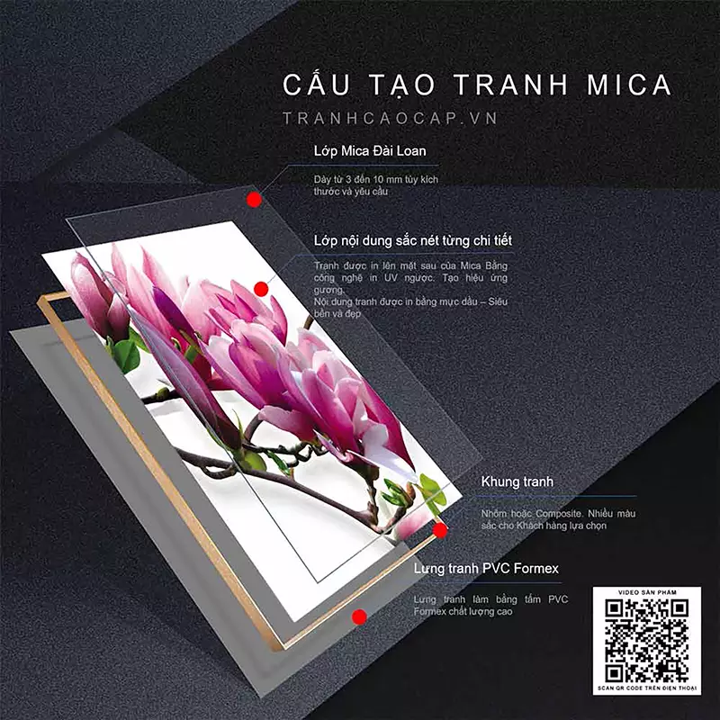 Bức tranh Mica góp phần tạo không gian sống