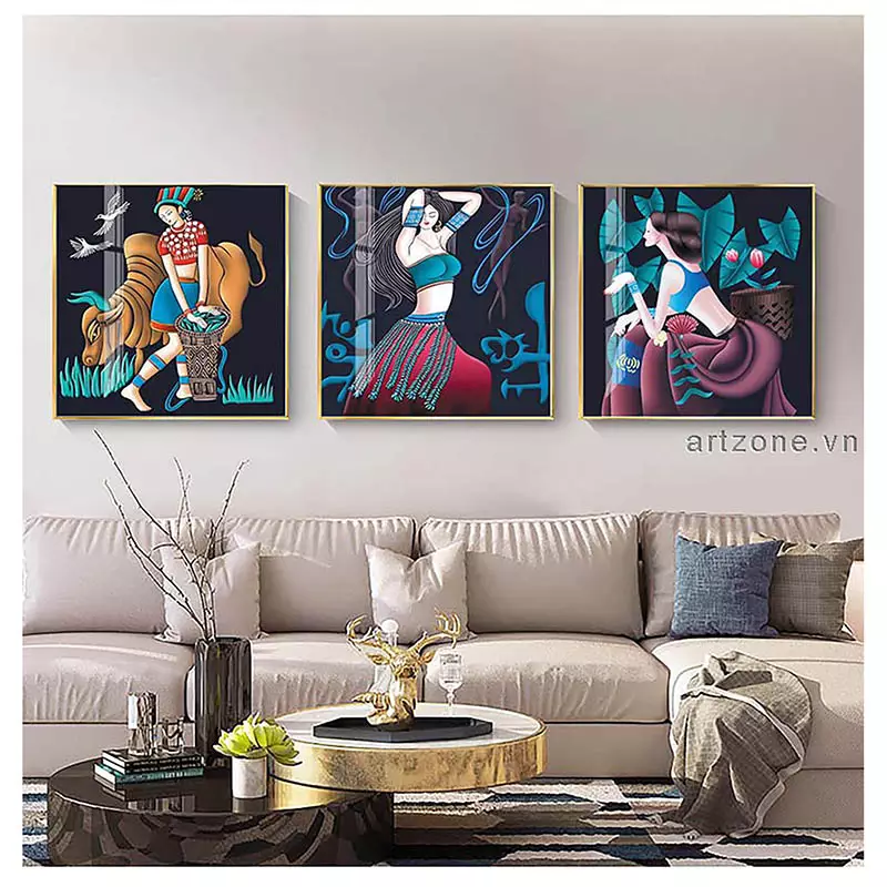 Bức tranh Mica chân dung, kích thước 100x100