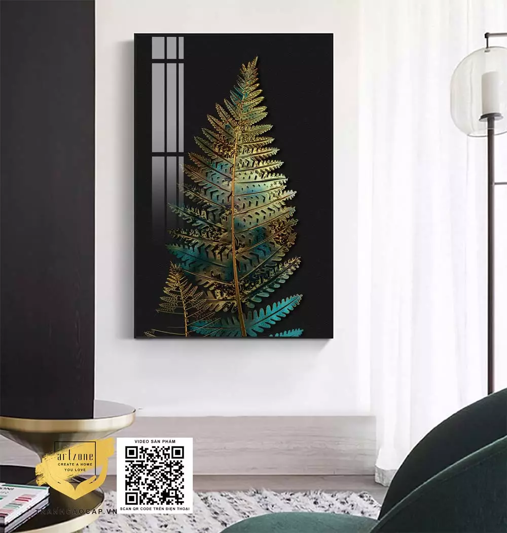 Khung tranh nhôm hoặc composite là lựa chọn phù hợp cho tranh mica Chiếc lá