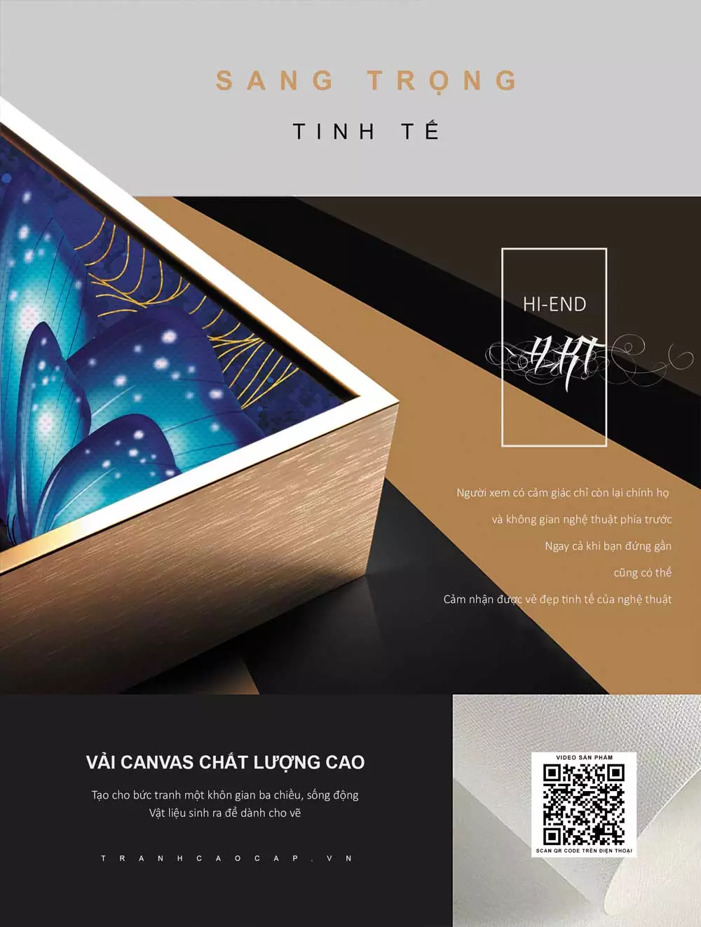 Chi tiết khung tranh và chất liệu mica cao cấp