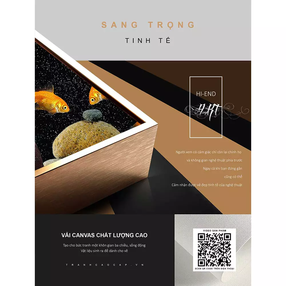 Tranh Cá Chép Vàng và Những Hòn Đá Cô Đơn Tranh Cá Chép Vàng và Những Hòn Đá Cô Đơn - Biểu tượng của sự thịnh vượng và kiên trì