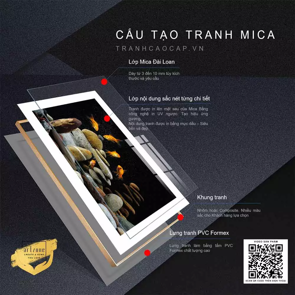 Tranh Cá Chép Vàng và Những Hòn Đá Cô Đơn - Lựa chọn hoàn hảo cho không gian sống Tranh Cá Chép Vàng và Những Hòn Đá Cô Đơn - Lựa chọn hoàn hảo cho không gian sống