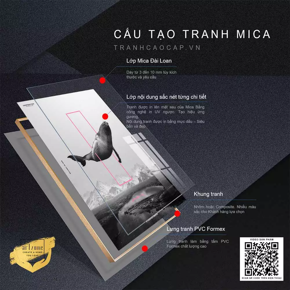 Tranh động vật mica AZ1-0769 - Vẻ đẹp đại dương trong không gian sống