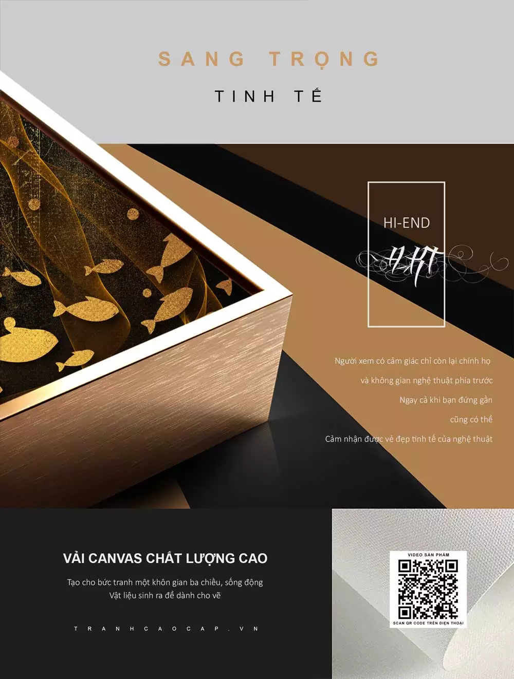 Tranh đàn cá di cư mica khung composite Tranh đàn cá di cư với khung tranh composite