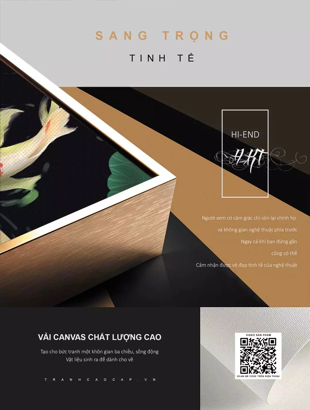 Tranh hoa sen cá koi: Biểu tượng của sự thanh khiết và ý chí mạnh mẽ
