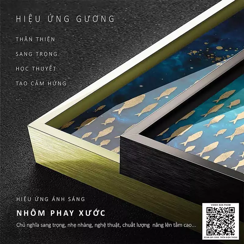 Trang trí phòng khách bằng tranh Mica