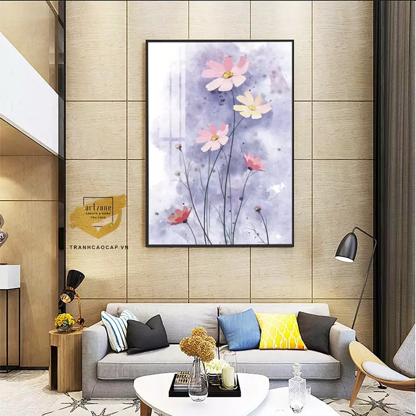 Tranh mica hoa lá mang đến không gian thư thái