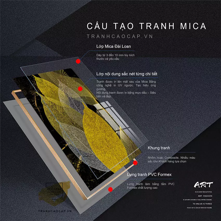 Tranh Mica Hoa Lá Đơn Giản - Thể hiện phong cách cá nhân