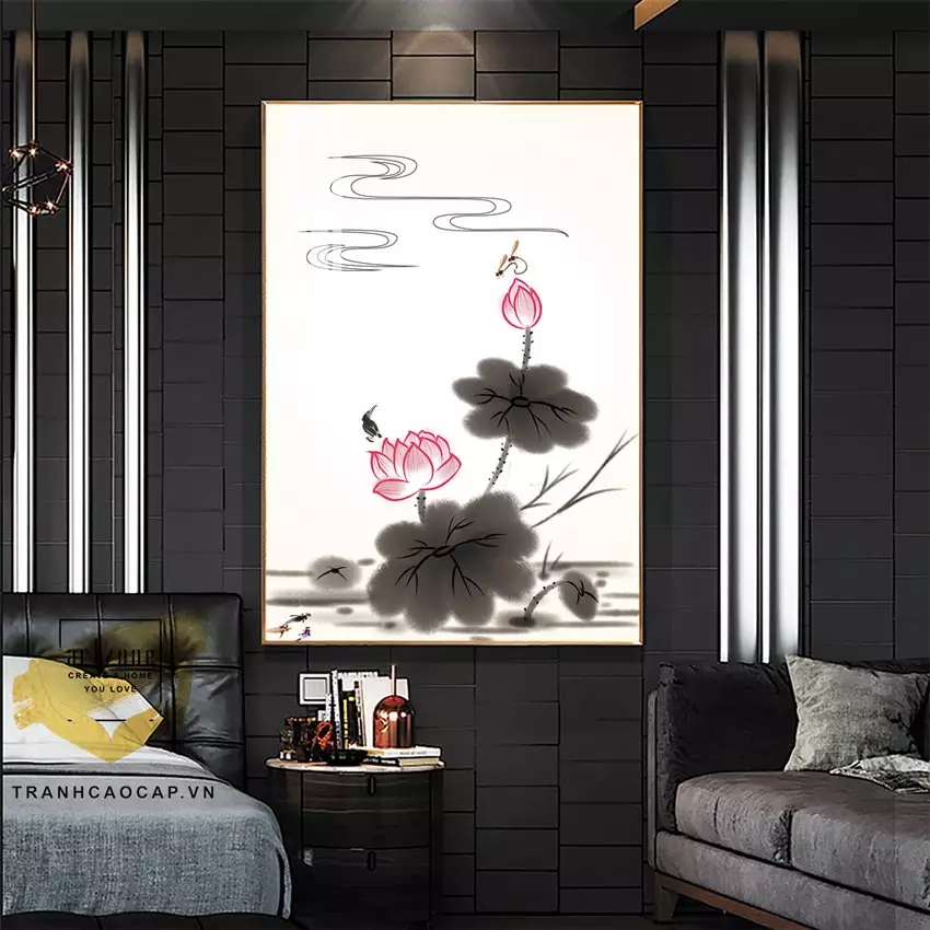 Vị trí treo tranh lý tưởng là ngang tầm mắt