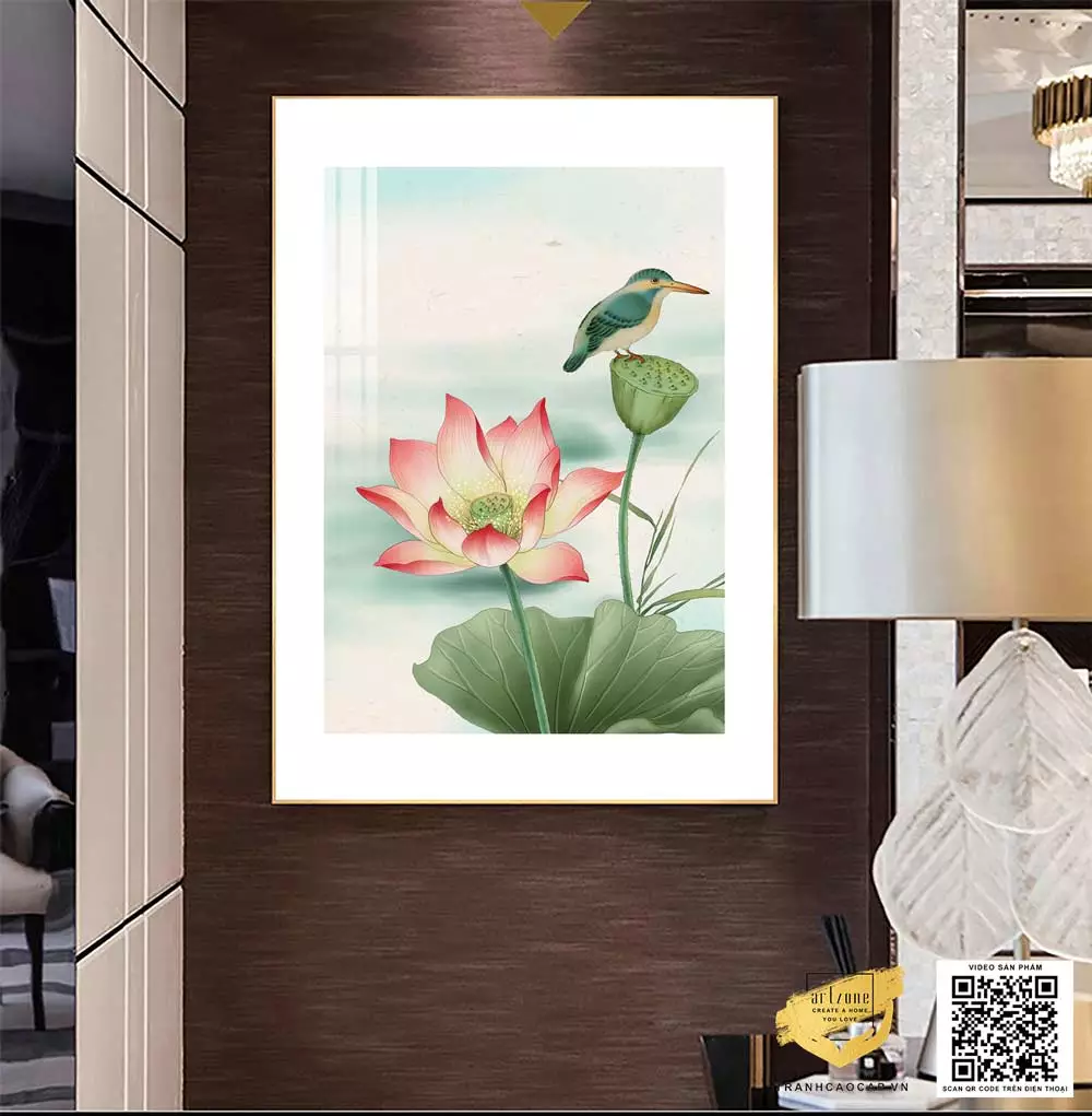 Chọn kích thước tranh hoa sen mica phù hợp