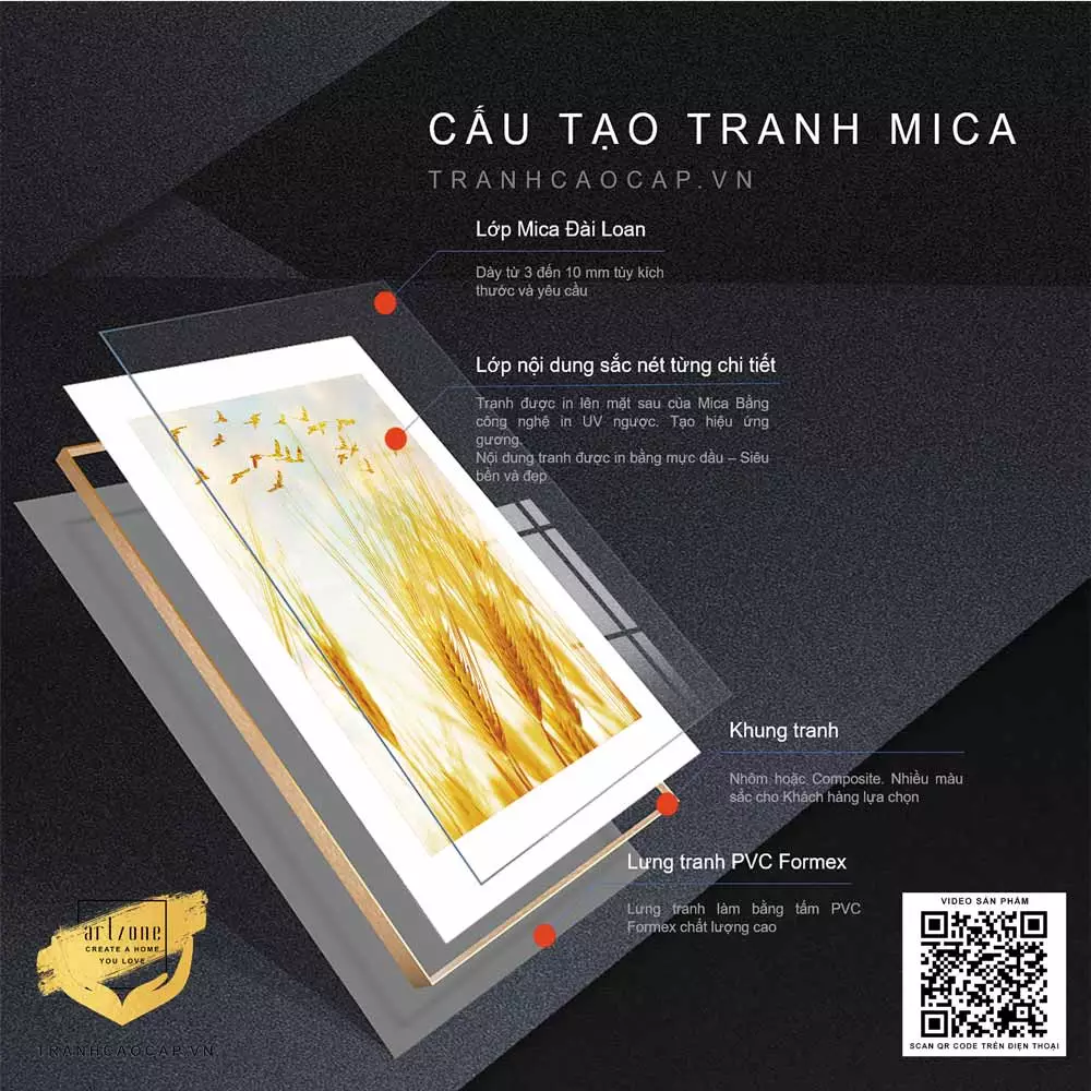 Tranh Mica Những Bông Lúa Mạch Chín Vàng - Vẻ đẹp ấm áp và thịnh vượng