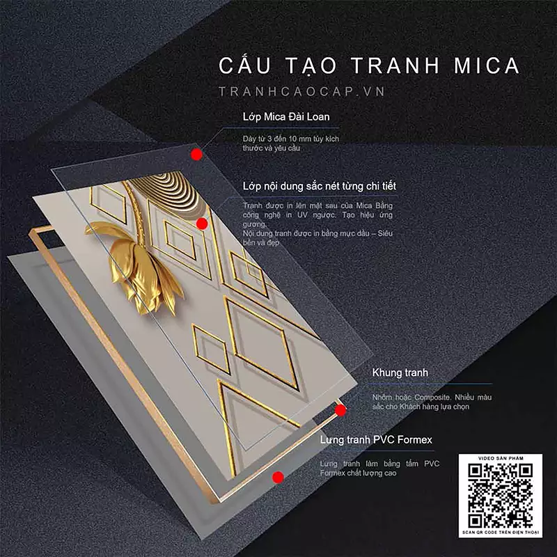 Bức tranh Mica AZ3-0355 trong không gian phòng khách