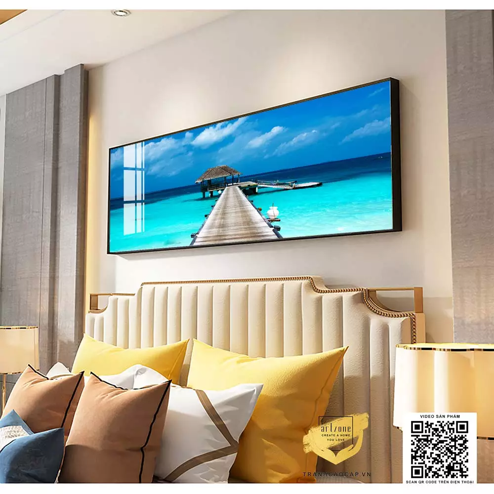 Chi tiết sắc nét trong tranh mica phong cảnh biển