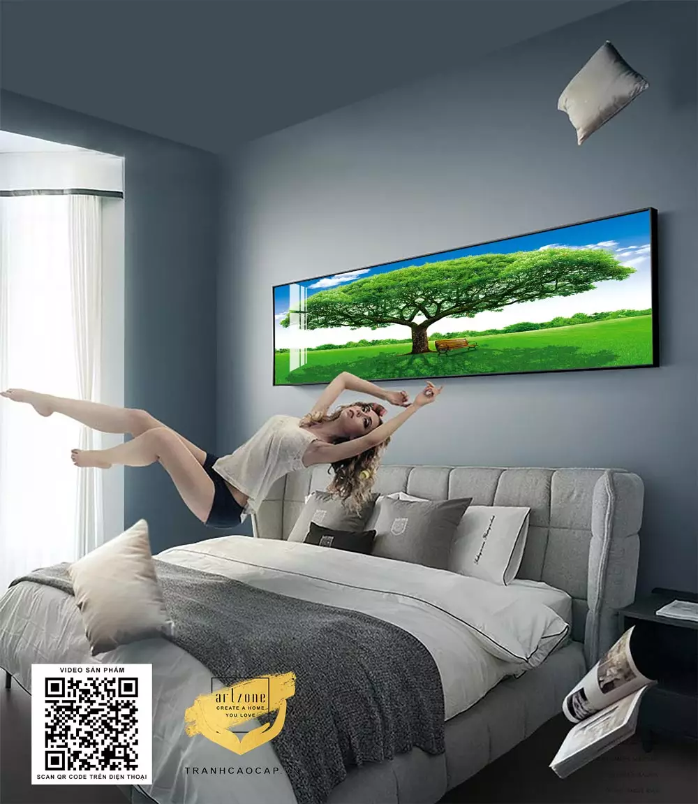 Vị trí treo tranh lý tưởng trong phòng ngủ