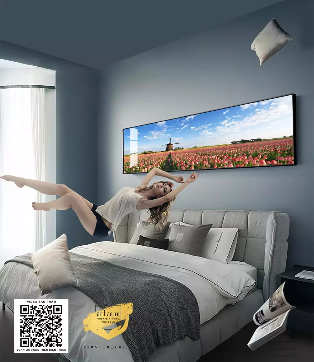 Tranh treo tường phòng ngủ với kích thước phù hợp