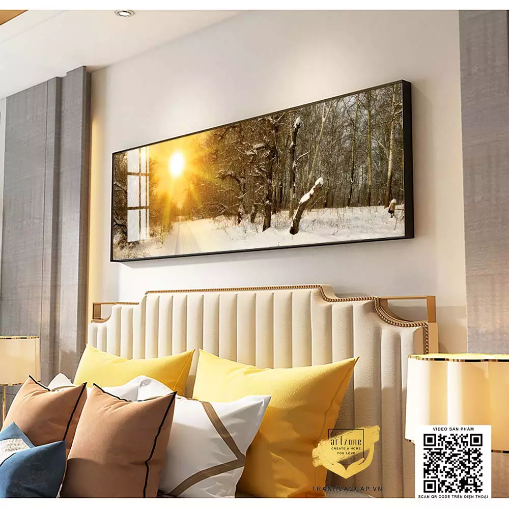 Tranh treo phòng ngủ kích thước phù hợp