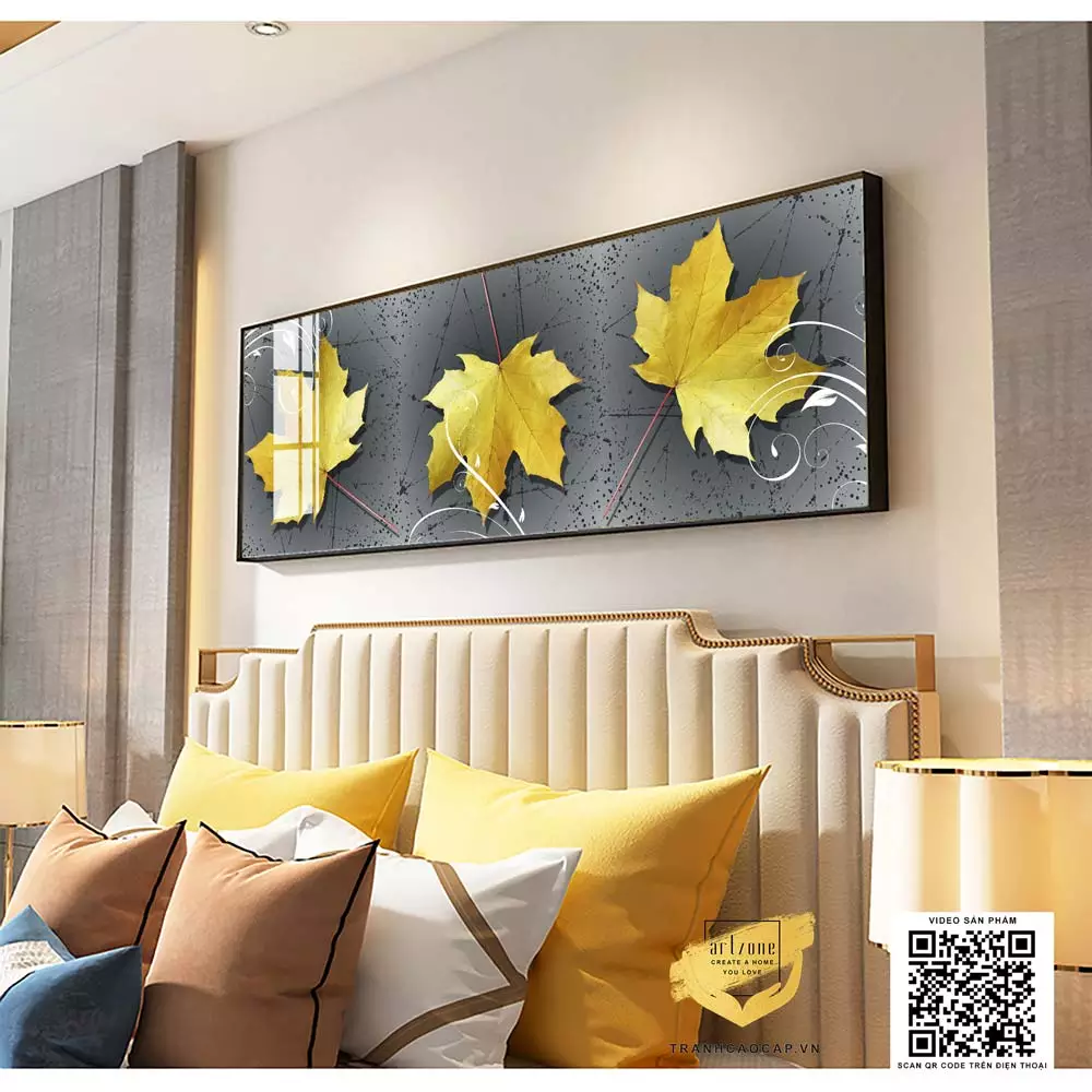 Bức tranh AZ1-0612-MICA mang đến vẻ đẹp hiện đại, sang trọng cho phòng ngủ